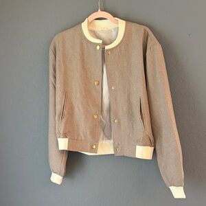 Women's Tan Bomber Jacket